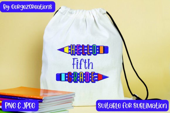 Back to School PNG Sublimation 5th Grade